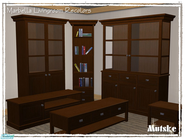 Sims 2 — Marbella Chinacabinet Darkwood by Mutske — 