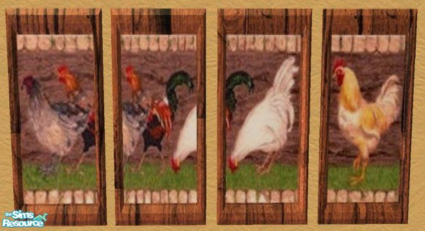Sims 2 — D2DTexture Challenge 82 - Four Frames Chickens by D2Diamond — Cluck!