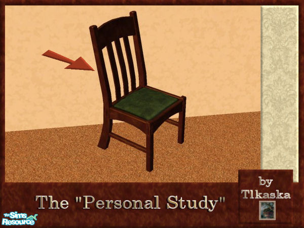 Sims 2 — The Personal Study - Chair Frame by tlkaska — This rich dark wood \"Personal Study\" contains 2 new