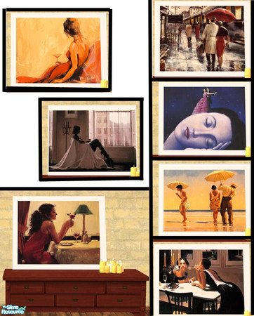 Sims 2 — Lost in thought by Sophel21 — set of 7 paintings (leaning art) under the theme "lost in thought".