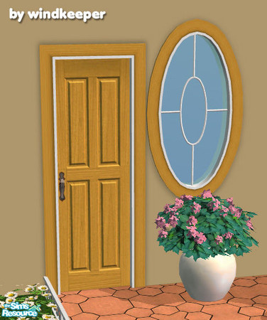 Sims 2 — Waterfront door - yellow by Windkeeper — Waterfront door recolor. Note, matching frame color is available in