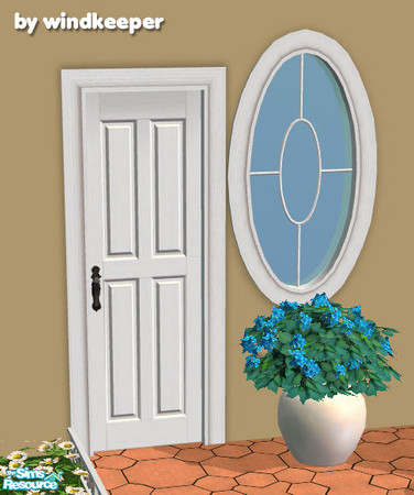 Sims 2 — Waterfront door - white by Windkeeper — Waterfront door recolor. Note, matching frame color is available in