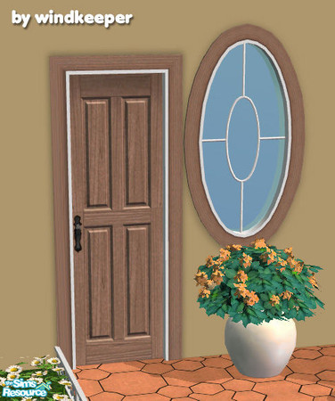 Sims 2 — Waterfront door - coffee by Windkeeper — Waterfront door recolor. Note, matching frame color is available in