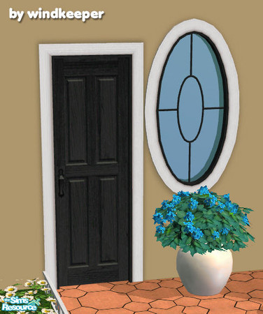 Sims 2 — Waterfront door - black by Windkeeper — Waterfront door recolor. Note, matching frame color is available in