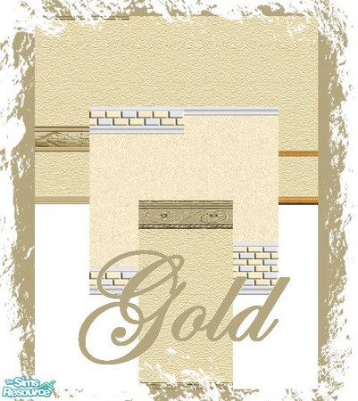 Sims 2 — Gold by Lorah — Gold tinted walls in a varity of styles.
