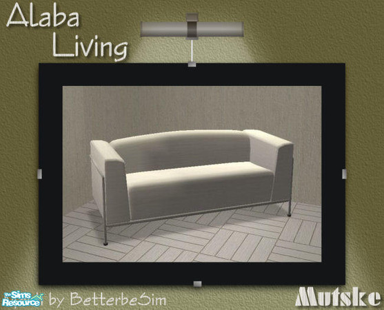 Sims 2 — Alaba Living in White - Loveseat by Mutske — Recolors from BetterbeSim set "Contempo Living". You need