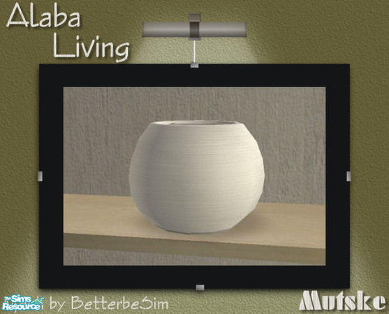 Sims 2 — Alaba Living in White - Vase by Mutske — Recolors from BetterbeSim set "Contempo Living". You need