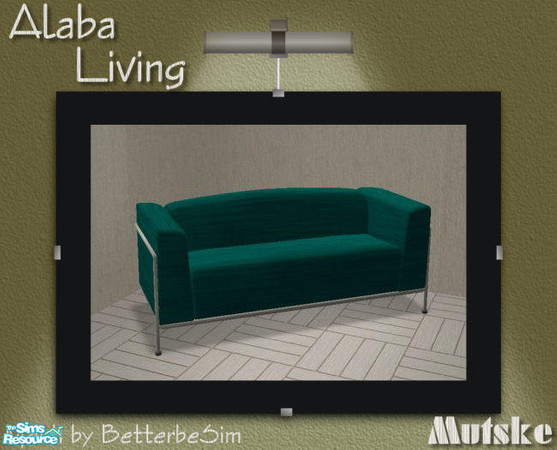 Sims 2 — Alaba Living in Green - Loveseat by Mutske — Recolors from BetterbeSim set "Contempo Living". You need