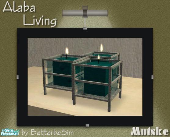 Sims 2 — Alaba Living in Green - Candle by Mutske — Recolors from BetterbeSim set "Contempo Living". You need