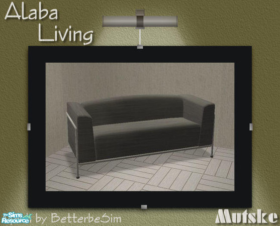 Sims 2 — Alaba Living in Gray - Loveseat by Mutske — Recolors from BetterbeSim set "Contempo Living". You need