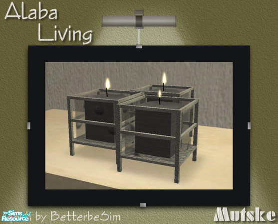 Sims 2 — Alaba Living in Gray - Candle by Mutske — Recolors from BetterbeSim set "Contempo Living". You need