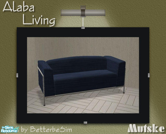 Sims 2 — Alaba Living in Blue - Loveseat by Mutske — Recolors from BetterbeSim set "Contempo Living". You need
