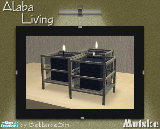Sims 2 — Alaba Living in Blue - Candle by Mutske — Recolors from BetterbeSim set "Contempo Living". You need