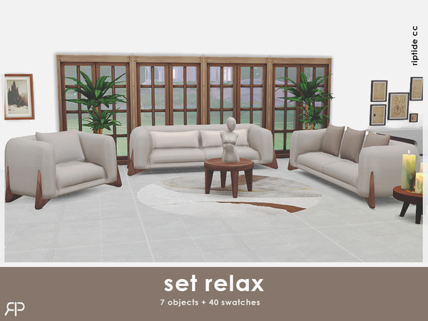 Sims 4 — Riptide Set Relax- Big Pillows by Riptidecc — Immerse your space in serenity with the Relax Set. The plush