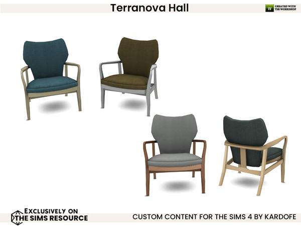 Sims 4 — kardofe_Terranova Hall_LivingChair by kardofe — Living room with straight lines and natural wood, to create a