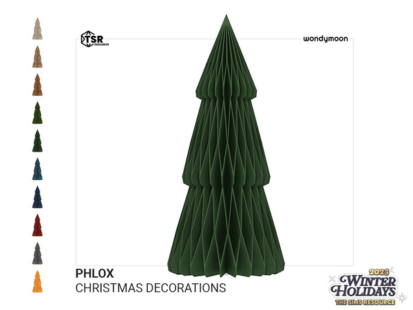 Sims 4 — Phlox Paper Christmas Tree by wondymoon — Phlox paper and ceramic Christmas decoration objects!