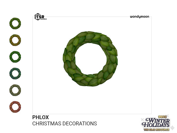 Sims 4 — Phlox Wreath by wondymoon — Phlox paper and ceramic Christmas decoration objects!