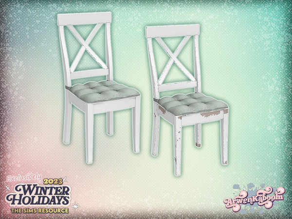 Sims 4 — Hollyland - Dining Chair by ArwenKaboom — Holliday themed kitchen and dining sets. It has clean and wear and