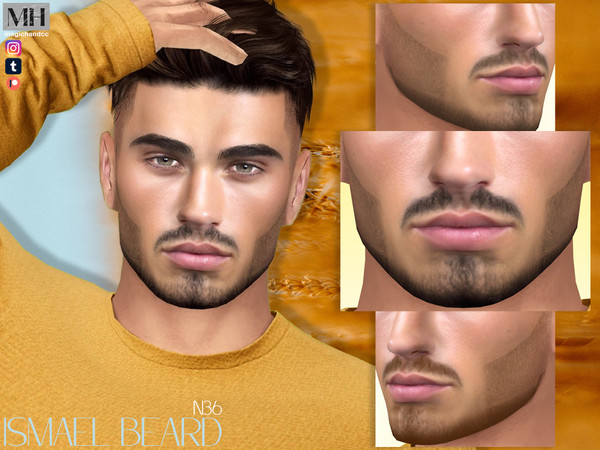 Sims 4 — [Patreon] Ismael Beard N36 by MagicHand — Stubble beard in 13 colors - HQ Compatible.