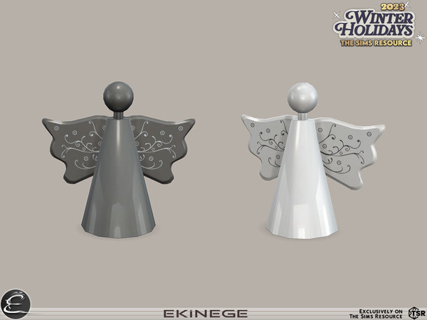 Sims 4 — Winter Holiday 2023 Collection 2 - Angel Sculpture by ekinege — Simple but elegant christmas dining room.