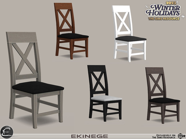 Sims 4 — Winter Holiday 2023 Collection 2 - Dining Chair by ekinege — Simple but elegant christmas dining room.