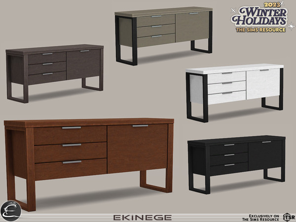 Sims 4 — Winter Holiday 2023 Collection 2 - Sideboard by ekinege — Simple but elegant christmas dining room.