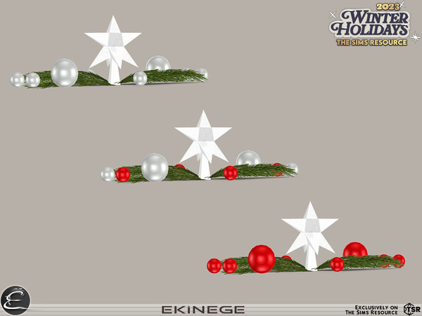 Sims 4 — Winter Holiday 2023 Collection 2 - Table Decor by ekinege — Simple but elegant christmas dining room.