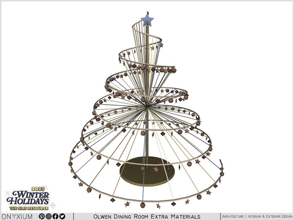 Sims 4 — Olwen Contemporary Christmas Tree by Onyxium — Onyxium@TSR Design Workshop Dining Room Collection - Belong To