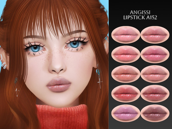 Sims 4 — Lipstick A152 by ANGISSI — PREVIEWS MADE USING HQ MOD Female