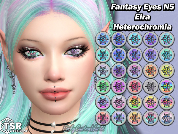 Sims 4 — FantasyEyes N5 - Eira Heterochromia Infant by PinkyCustomWorld — Cute snowflake design eyes in several winter