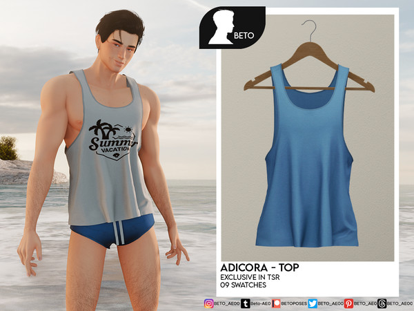 Sims 4 — Adicora (Top) by Beto_ae0 — Men summer shirt, Enjoy it - 09 colors