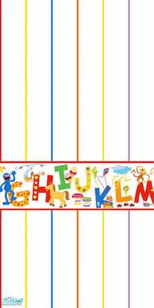 Sims 2 — TL - Sesame Street Grow-Up ABCWall2of4 by TabbyLou — ABC's Wallpaper 2 of 4 for Growing Up with Sesame Street