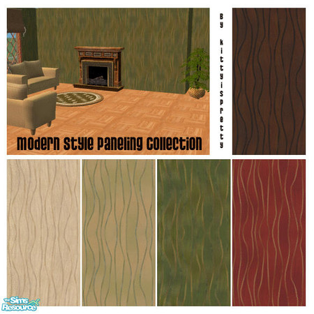 Sims 2 — Modern Style Paneling Collection by kittyispretty69 — Wood paneling, but with a modern stylish twist.