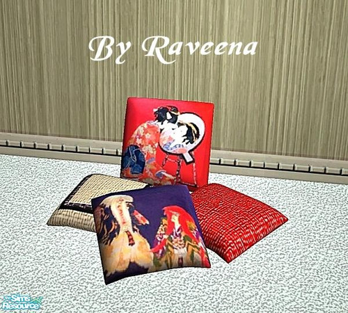 Sims 2 — Floor Cushions - 12 by Raveena — Part of the Floor Cushion Set. You need Sunair's mesh for this file to work in