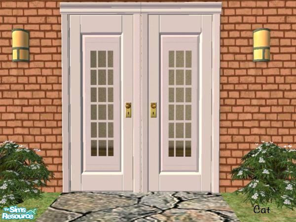 Sims 2 — beveled door white window panels. by cat3cm — by cat3cm
