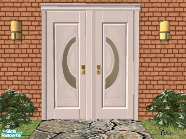 Sims 2 — beveled door white half circle by cat3cm — by cat3cm
