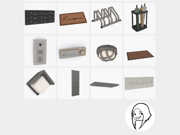 Sims 4 — Neighborly - Doorbell by Syboubou — Introducing the The Neighborly set: a contemporary touch for your building
