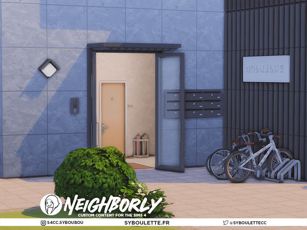Sims 4 — Neighborly - Wall maibox by Syboubou — Introducing the The Neighborly set: a contemporary touch for your