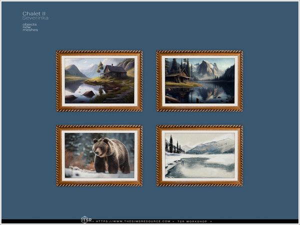Sims 4 — Chalet II - paint by Severinka_ — A set of decor for decorating a room in a Chalet style.
