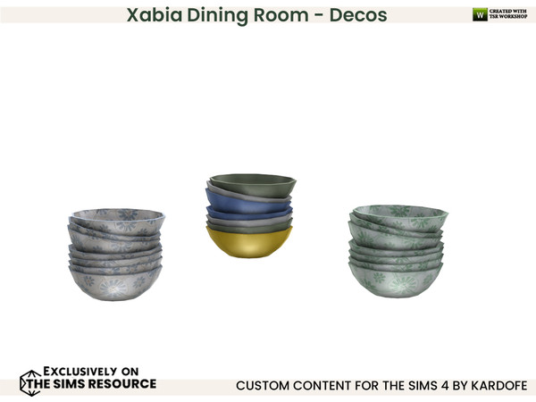 Sims 4 — kardofe_Xabia Dining Room_Bowls by kardofe — Xabia dining room decorations, decorative objects and decorative