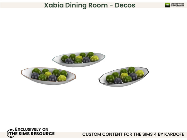 Sims 4 — kardofe_Xabia Dining Room_Olives by kardofe — Xabia dining room decorations, decorative objects and decorative