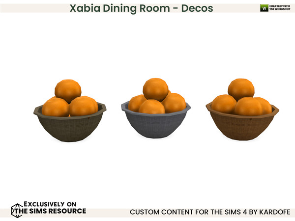 Sims 4 — kardofe_Xabia Dining Room_Oranges by kardofe — Xabia dining room decorations, decorative objects and decorative