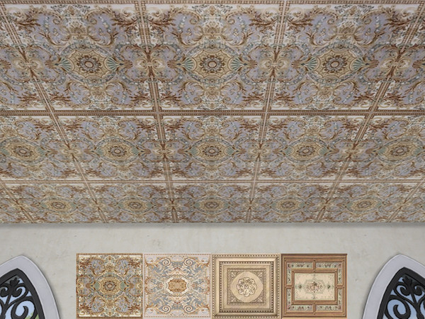 Sims 4 — Castle Decorative Painted Ceiling Tiles by yuxmara2710 — Castle Decorative Painted Ceiling Tiles