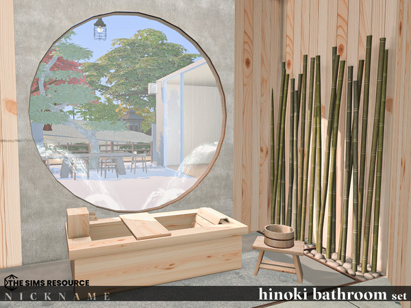 Sims 4 — hinoki bathroom set_sink mirror by NICKNAME_sims4 — hinoki bathroom set 11 package files. hinoki bathroom