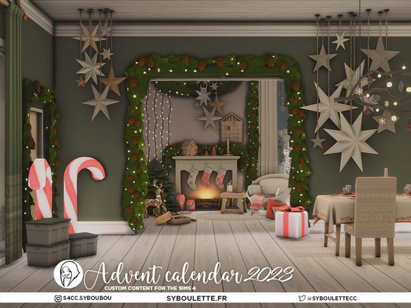 Sims 4 — Advent Calendar 2023 - Mini christmas tree resized & recolored  | holiday winterfest by Syboubou — This
