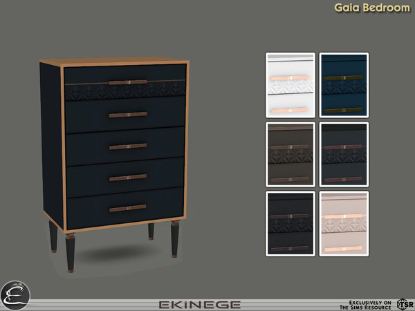 Sims 4 — Gaia Bedroom - Narrow Dresser by ekinege — Gaia Bedroom Collection features 21 new items. Collection consists of