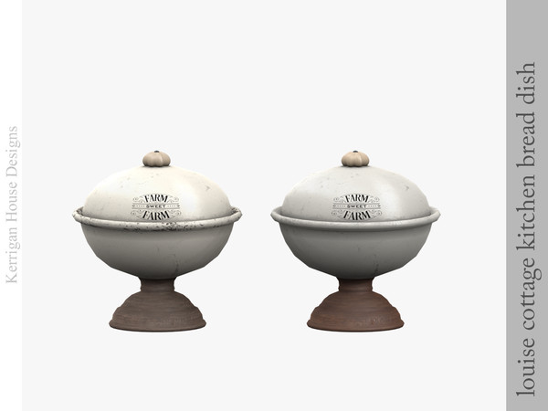 Sims 4 — Louise Cottage Kitchen Bread Dish by kerriganhouse — A vintage themed cottage kitchen decor set.