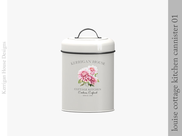 Sims 4 — Louise Cottage Kitchen Cannister 01 by kerriganhouse — A vintage themed cottage kitchen decor set.