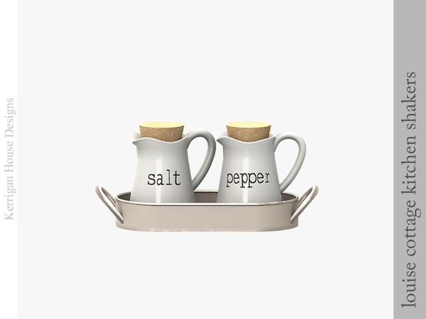 Sims 4 — Louise Cottage Kitchen Salt and Pepper Shakers by kerriganhouse — A vintage themed cottage kitchen decor set.