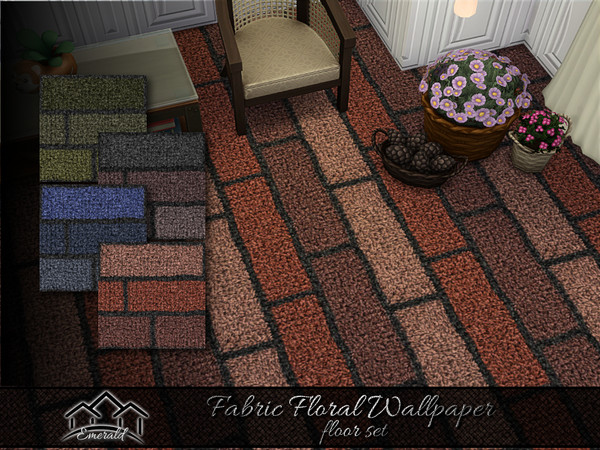 Sims 4 — Fabric Floral Wallpaper floor set by Emerald — Cozying up the walls with fabric floral wallpaper.(floor set)